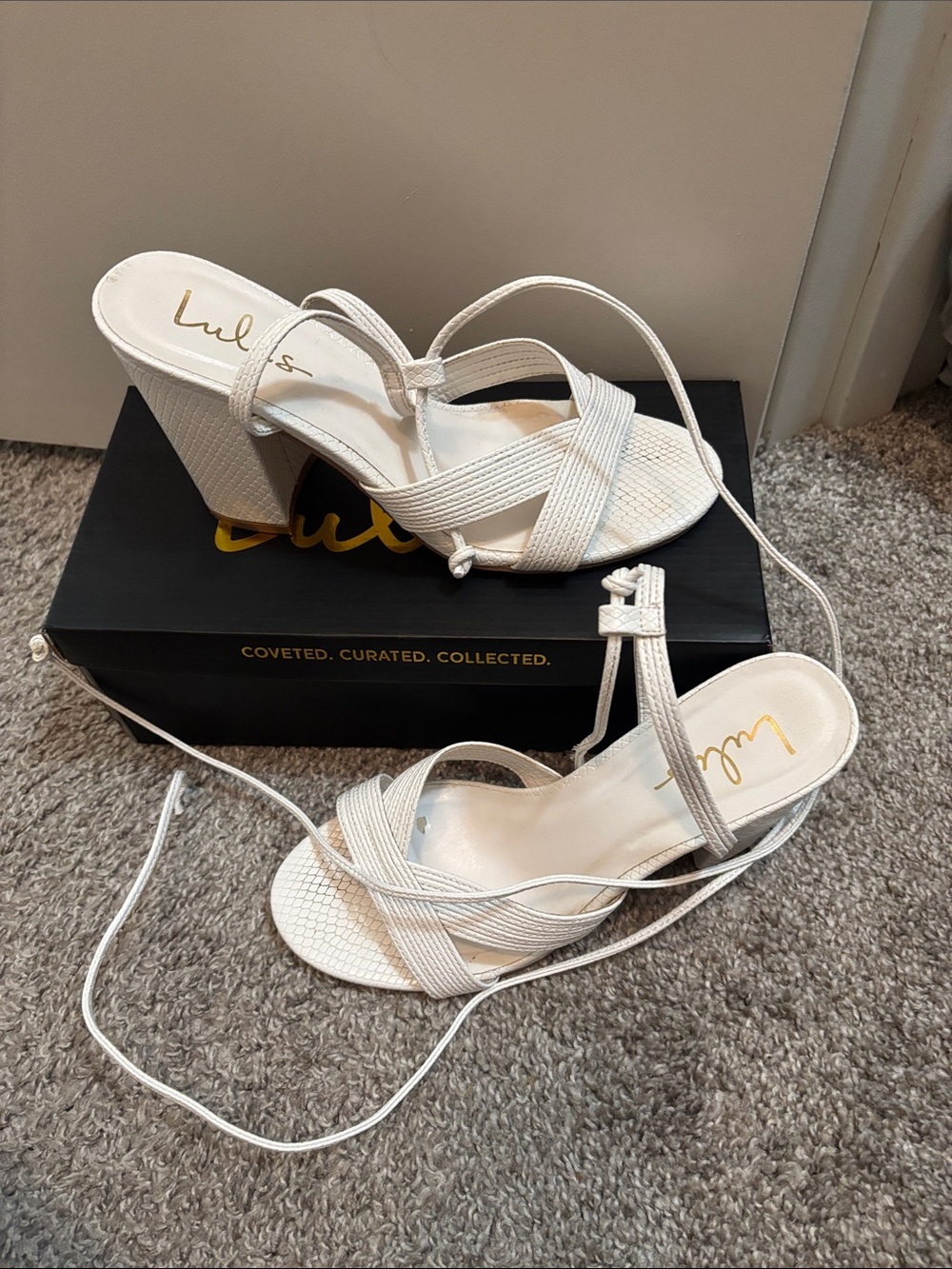 Lulu’s White Criss Cross Heels
